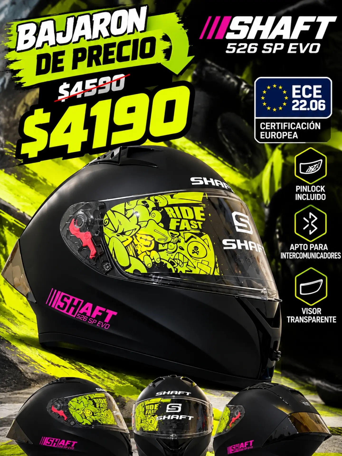 SHAFT 526 SP Evo · Negro / fucsia